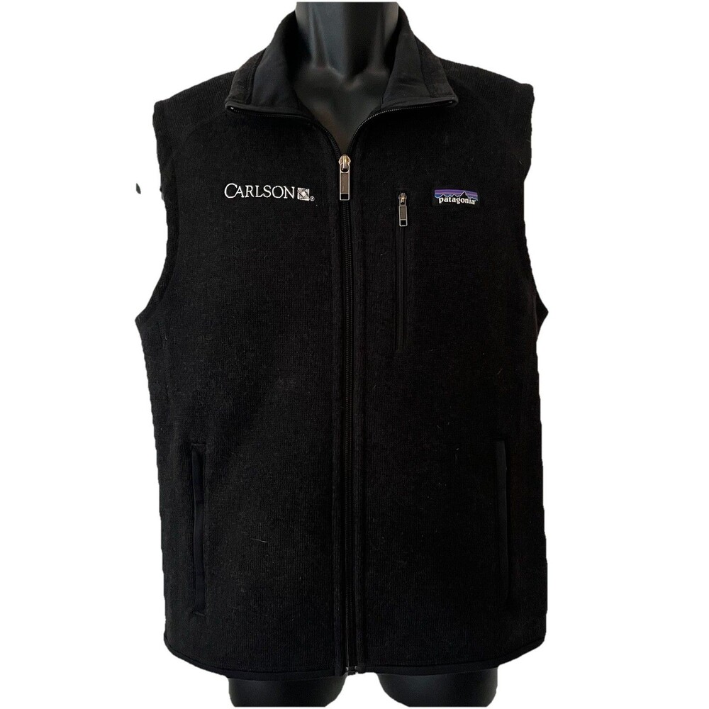 Patagonia Better Sweater Vest Black Small Men's Fleece Carlson Logo Style 25881